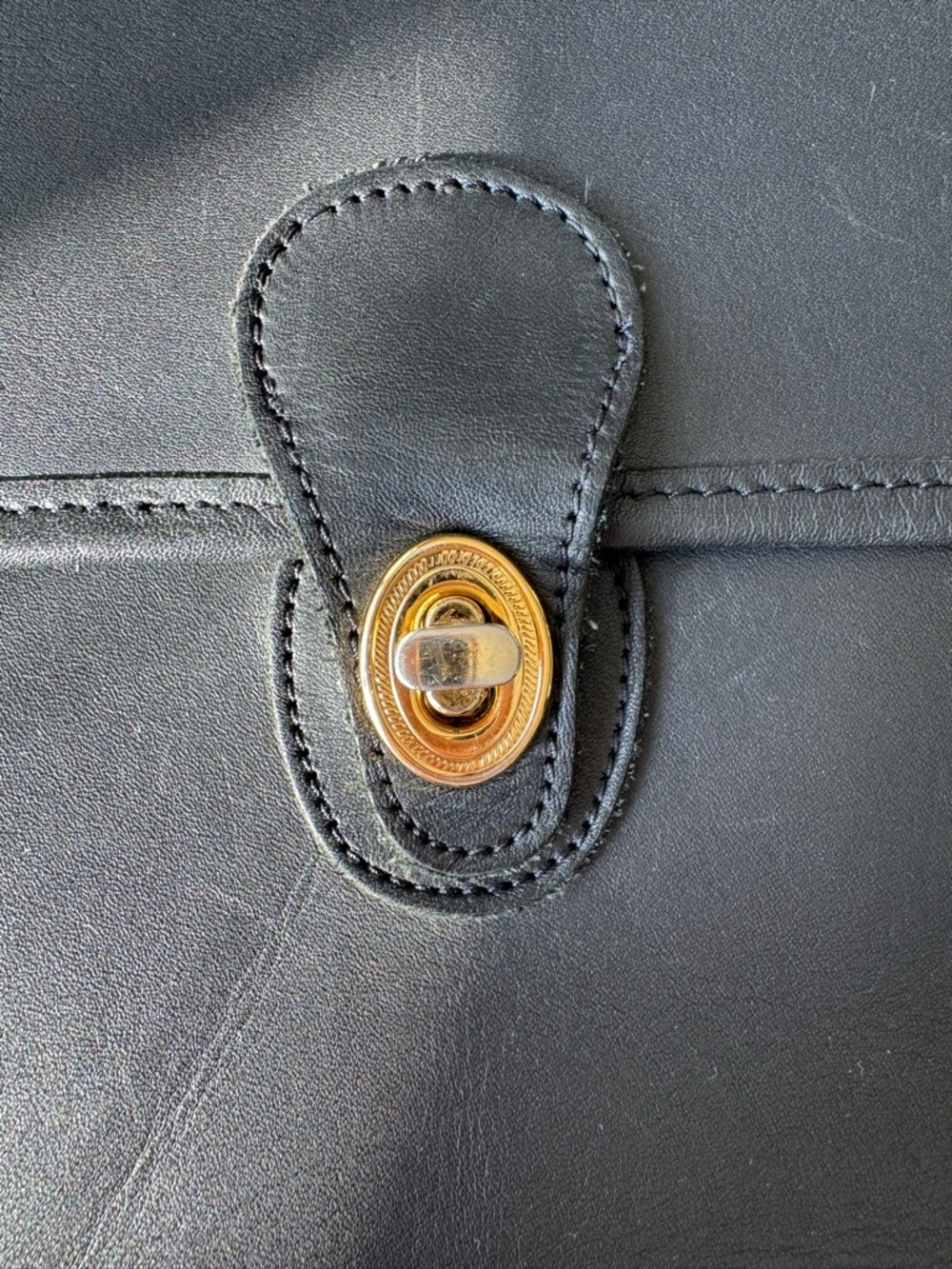 Classic Black Leather Top-Handle Bag with Gold Hardware - Picture 5 of 13